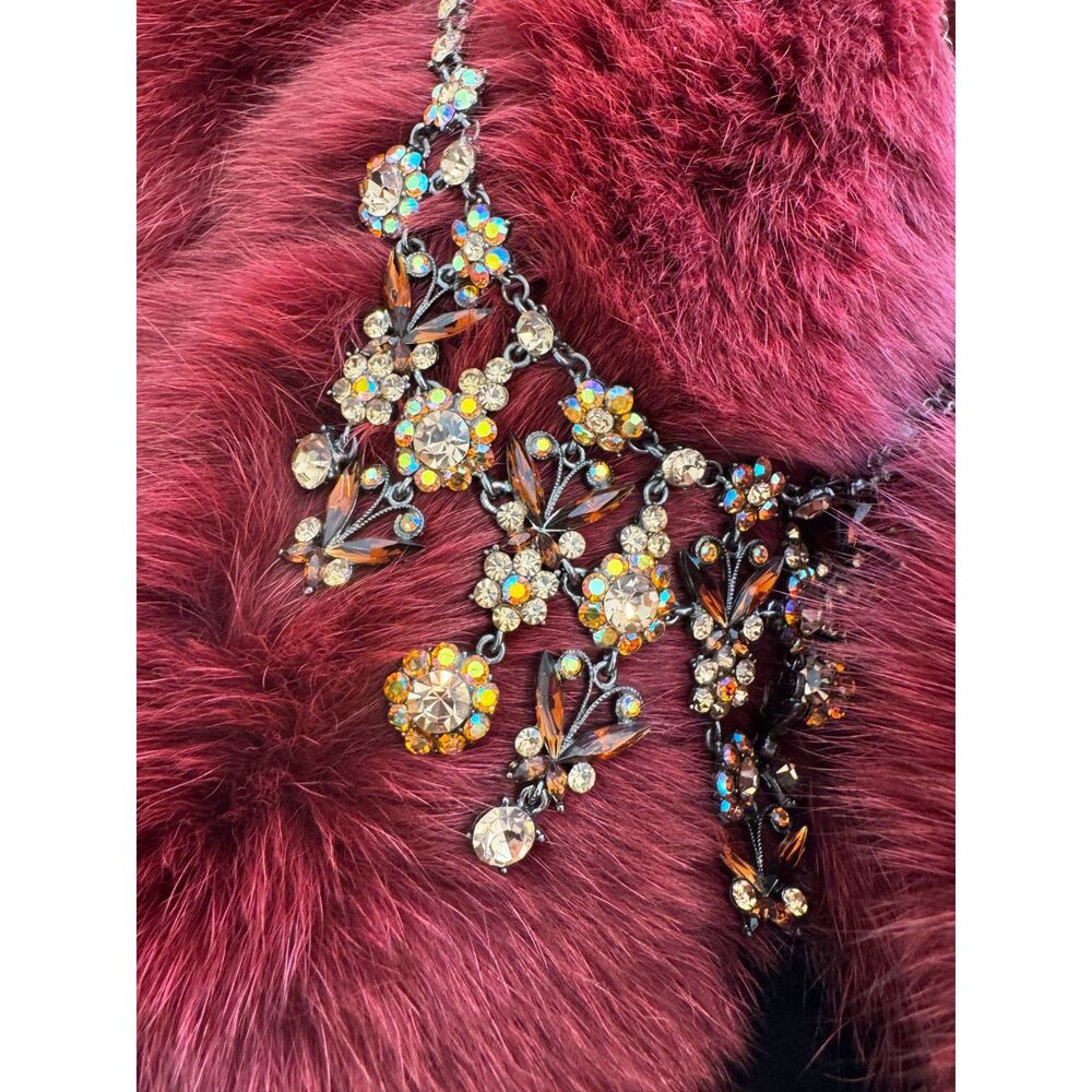Vintage Aurora Borealis Crystal Swarovski Necklace BEAUTIFUL!!! Fall Colors - Picture 4 of 6
